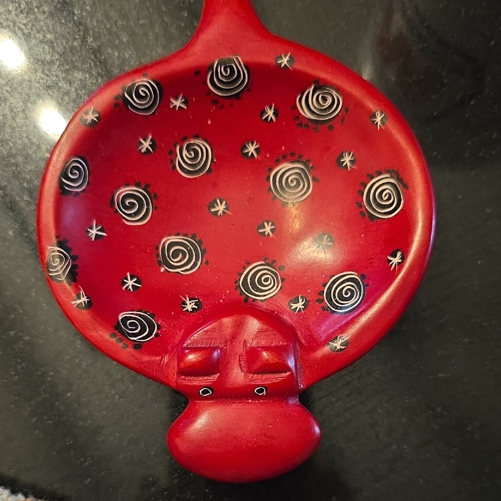 Red Ring Dish with Spiral Design From KENYA